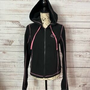 HARLEY DAVIDSON SIZE SMALL BIKER FULL ZIP HOODED JACKET